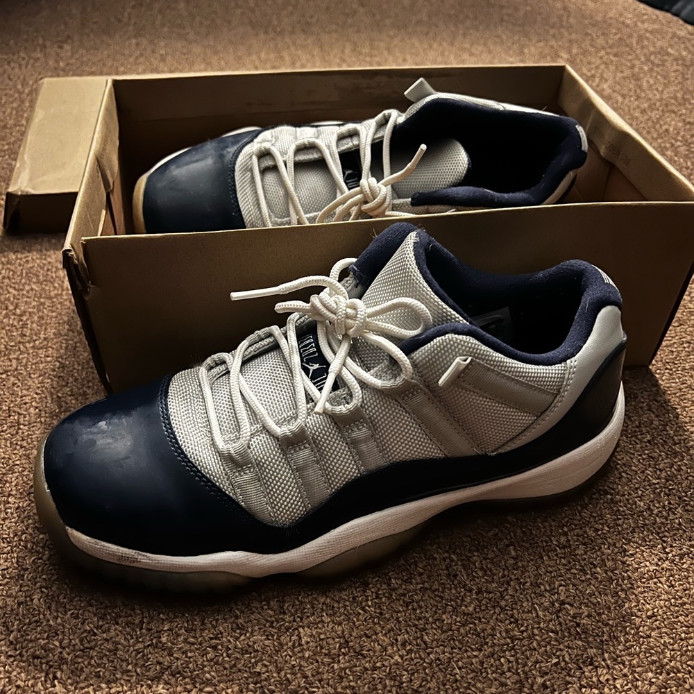 Jordan Blue and White Sneakers Sleek Design